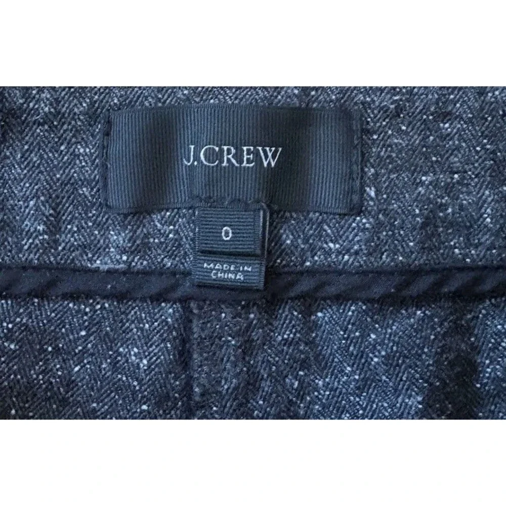 J Crew Gray Speckled Ankle Zip Skinny Dress Pants Size 0